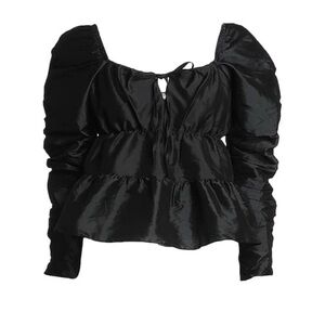 NWT Topshop Taffetta Ruched Ruffle Top